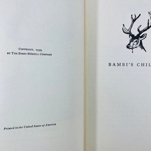 Bambi's Children by Felix Salten 1939 Grosset & Dunlap Vintage Children's Book