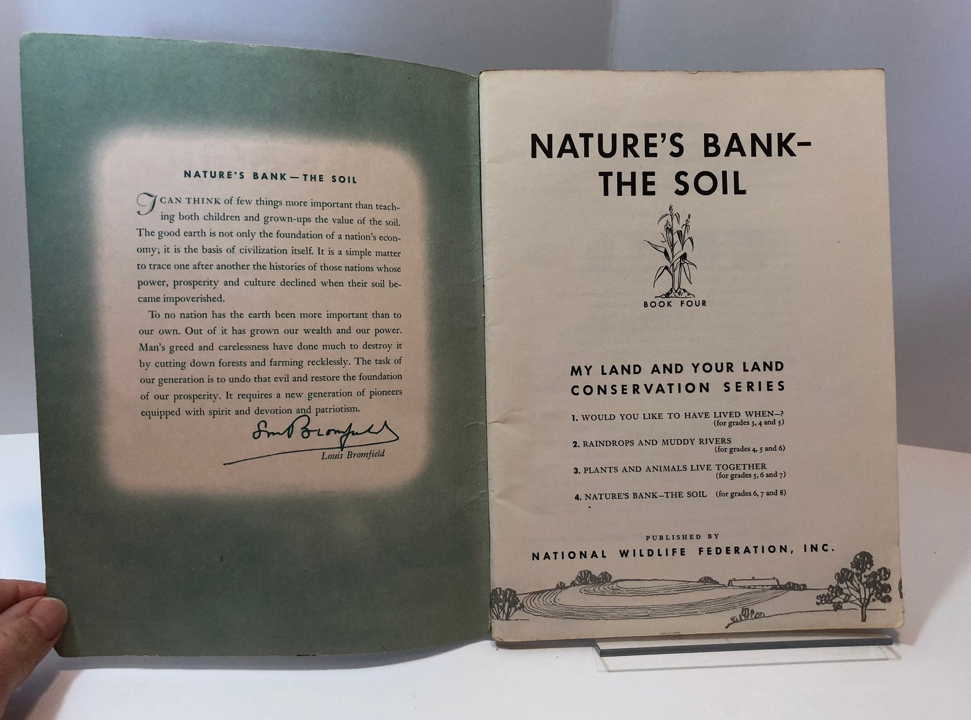 National Wildlife Federation Pamphlet Nature's Bank The Soil Book Four in the My Land and Conservation Series 1953