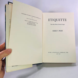 The New Emily Post's Etiquette The Blue Book of Social Usage by Emily Post 1960 Funk & Wagnalls