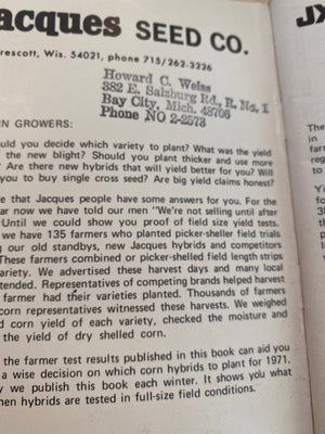 Jacques Picker Sheller Yield Trails 1971 Vintage Pamphlet