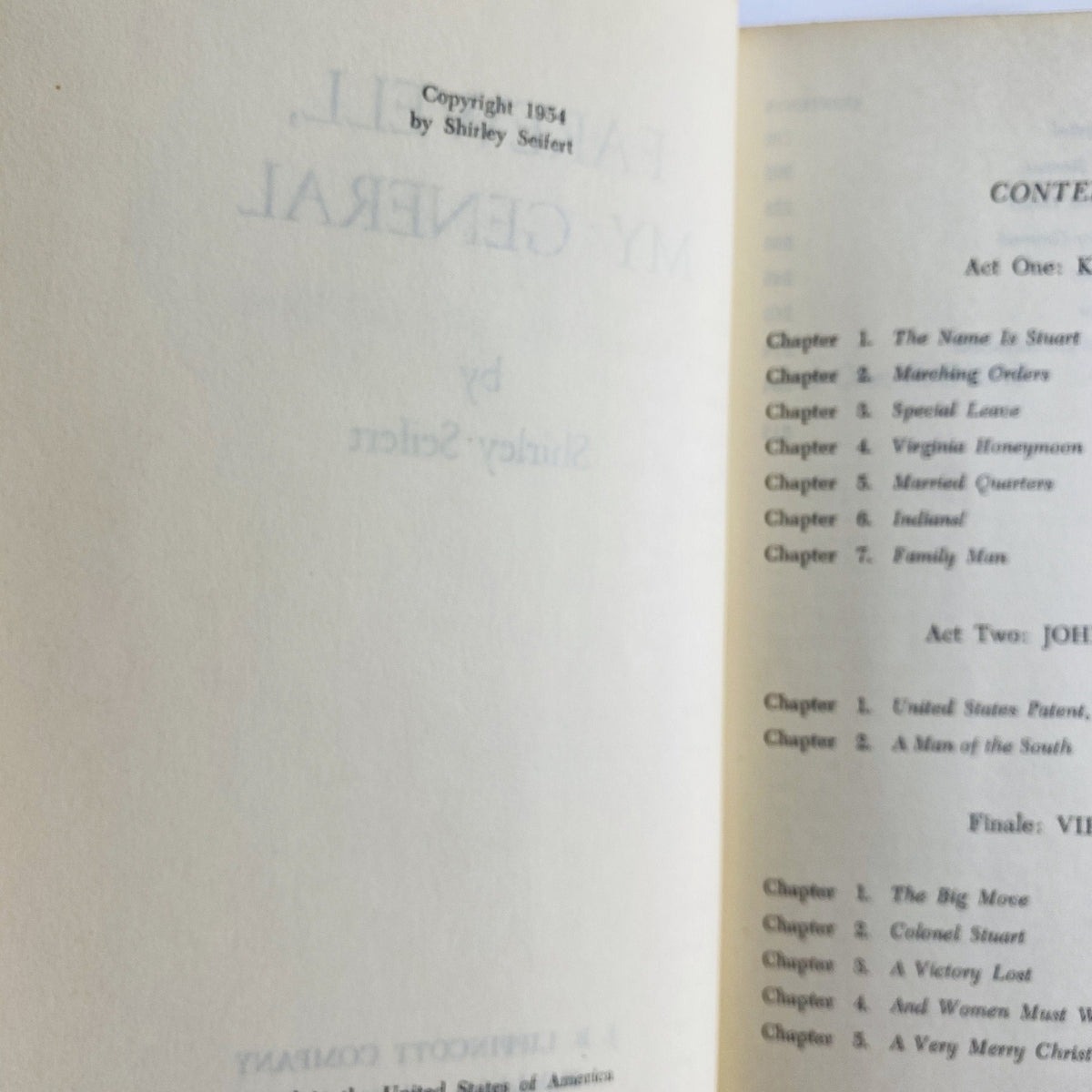 Farewell my General by Shirley Seifert 1954 Vintage Book