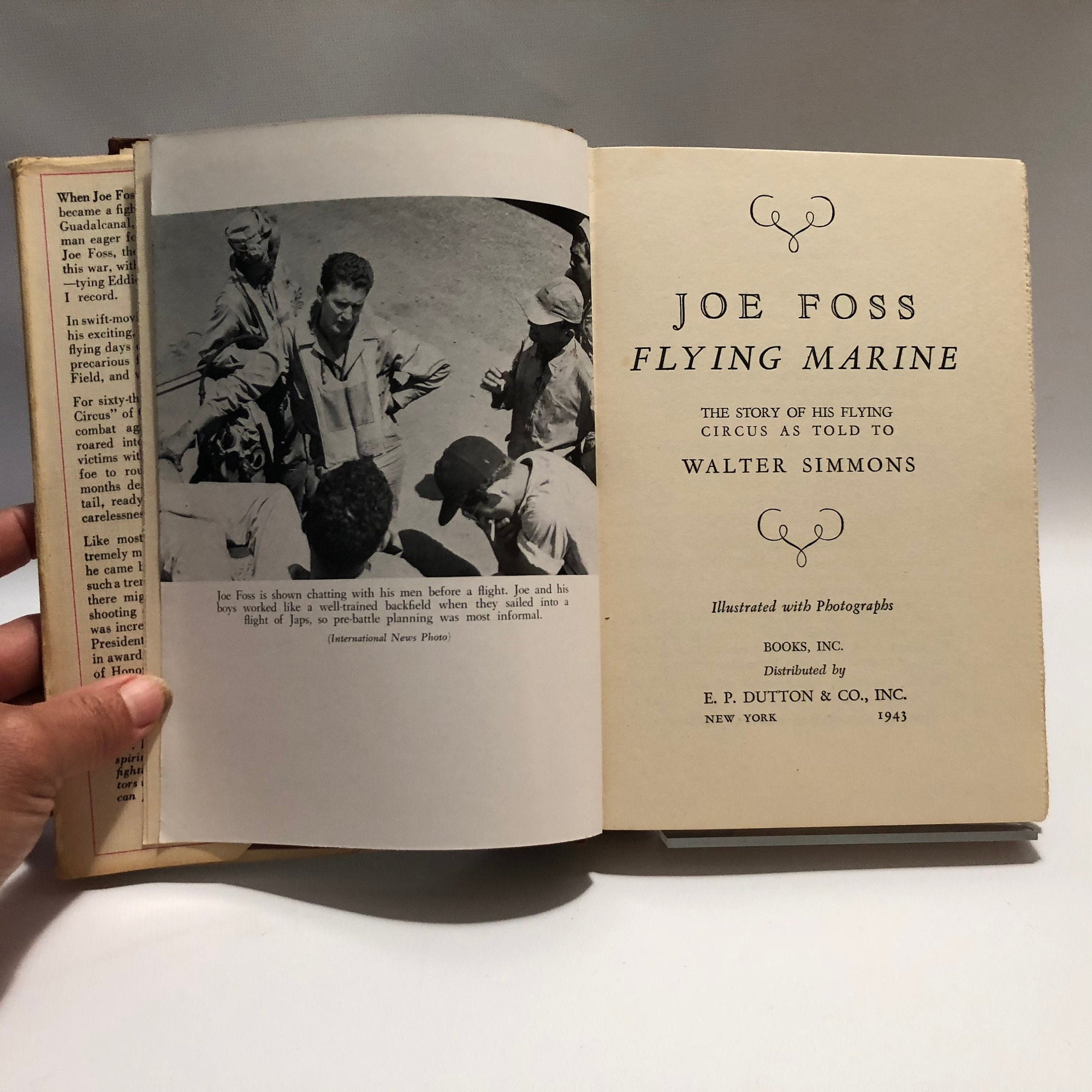 Joe Foss Flying Marine The Story of his Flying Circus as told to Walter Simmons 1943 First Edition Vintage Book Vintage Book