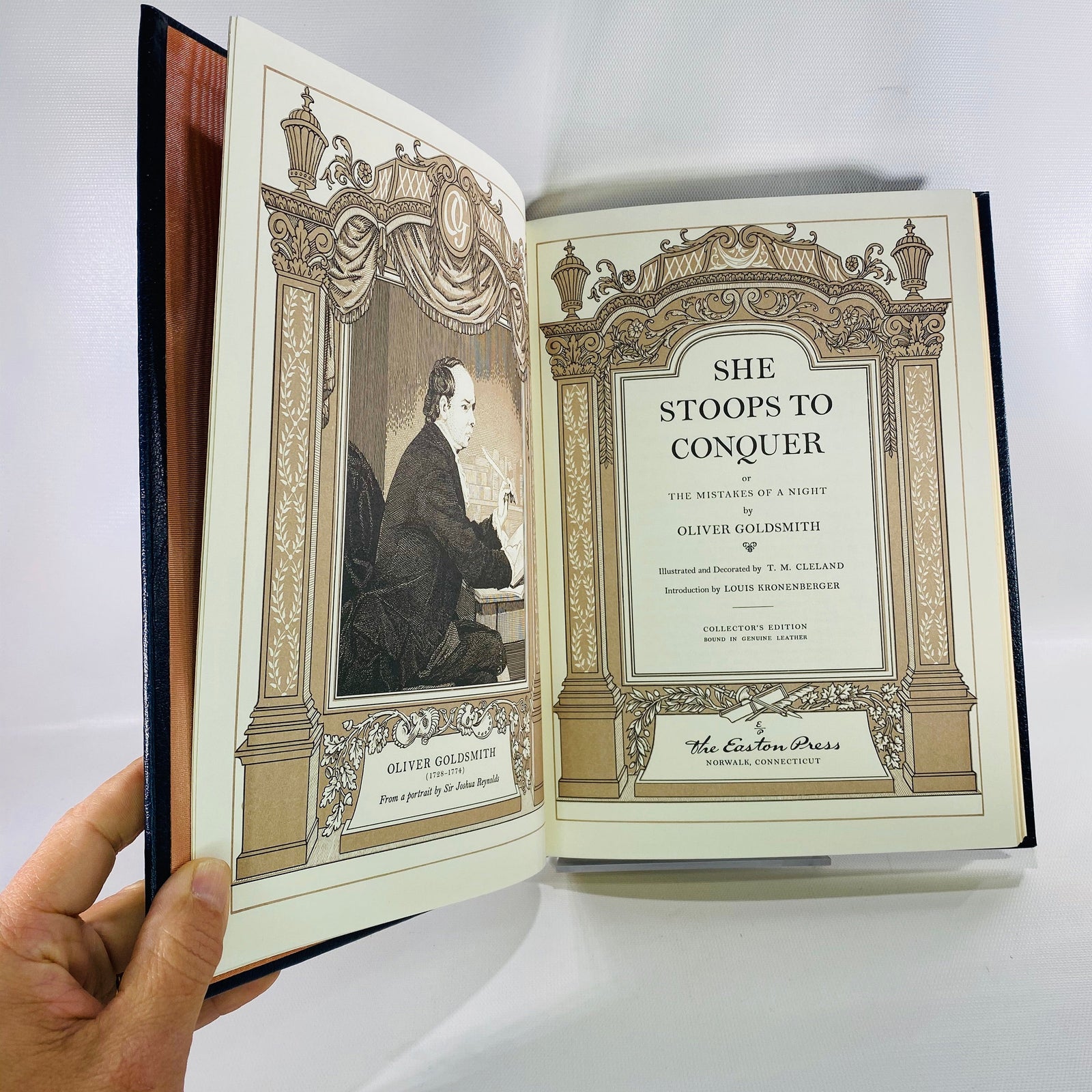 She Stoops to Conquer or The Mistakes of a Night A Novel by Oliver Goldsmith 1978 Easton Press part of the 100 Greatest Books