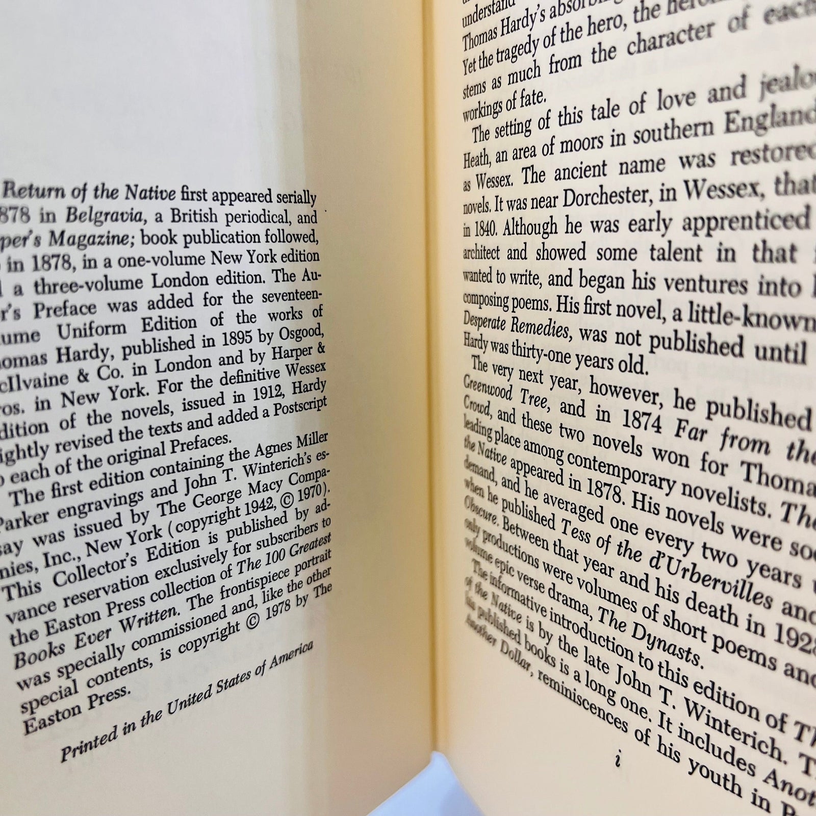 The Return of the Native by Thomas Hardy 1978 with Wood Engraving Vintage Classic Easton Press Collectable Leather Bound Book Gold Gilt Page