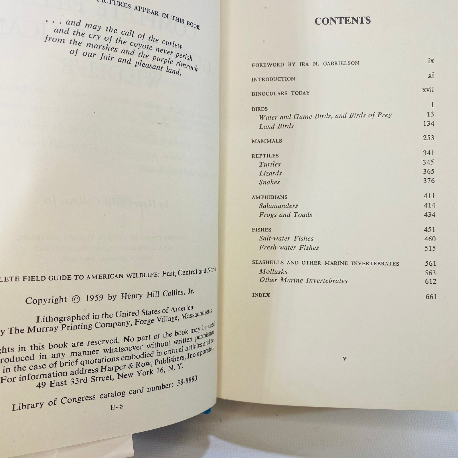 Complete Field Guide to American Wildlife by Henry Hill Collins 1959