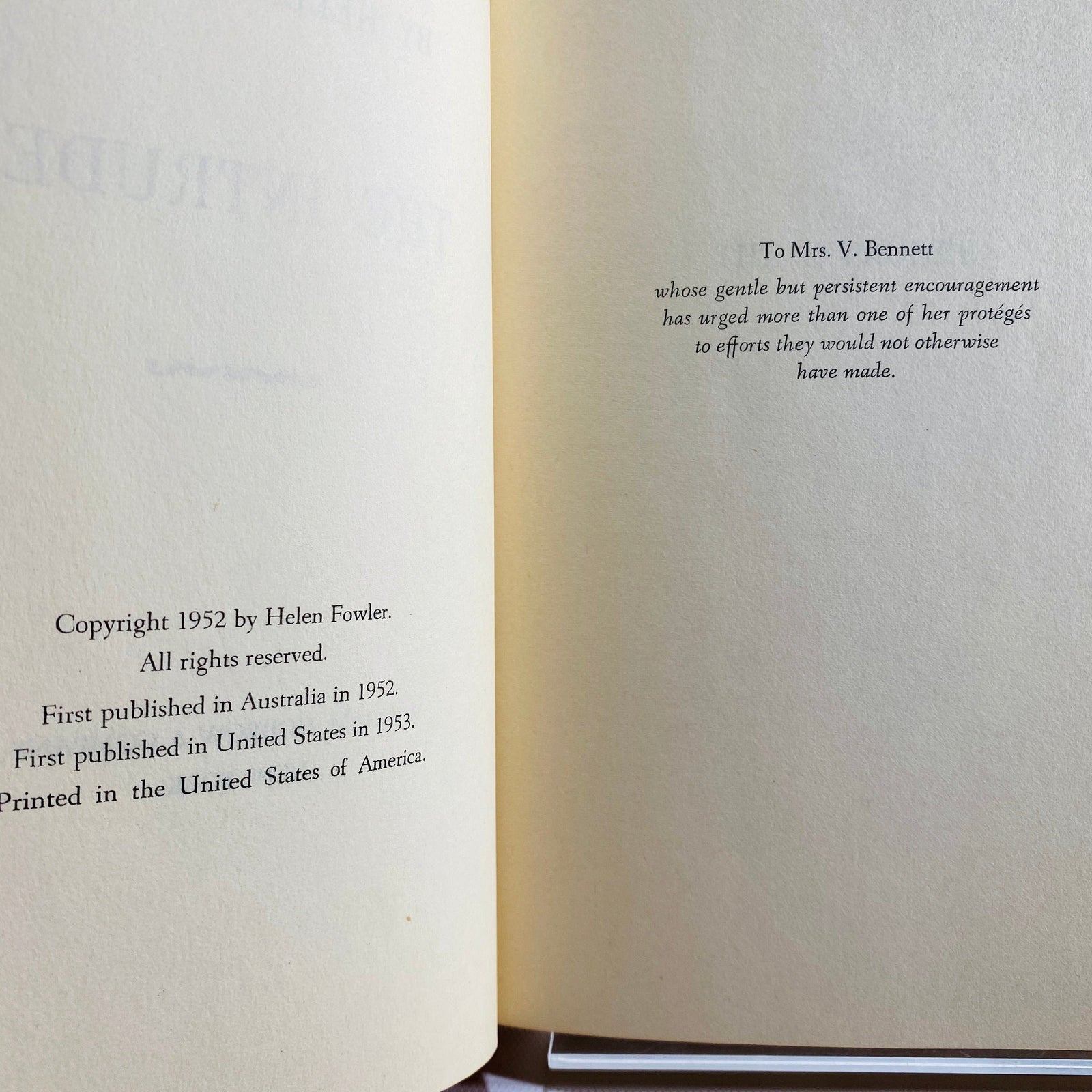 The Intruder by Helen Fowler 1952 Vintage Book