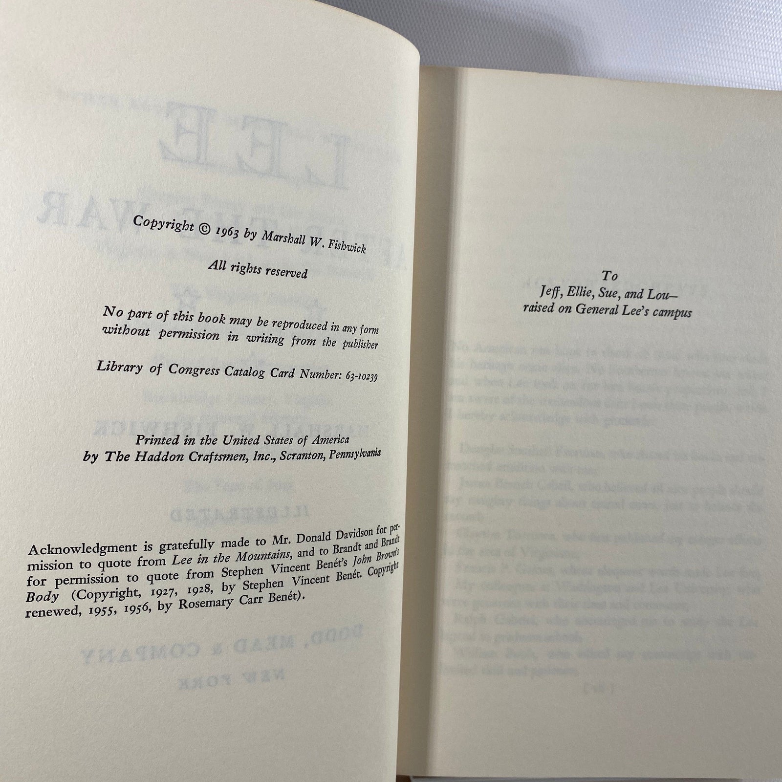Lee After The War by Marshall W. Fishwick 1963 Vintage Book