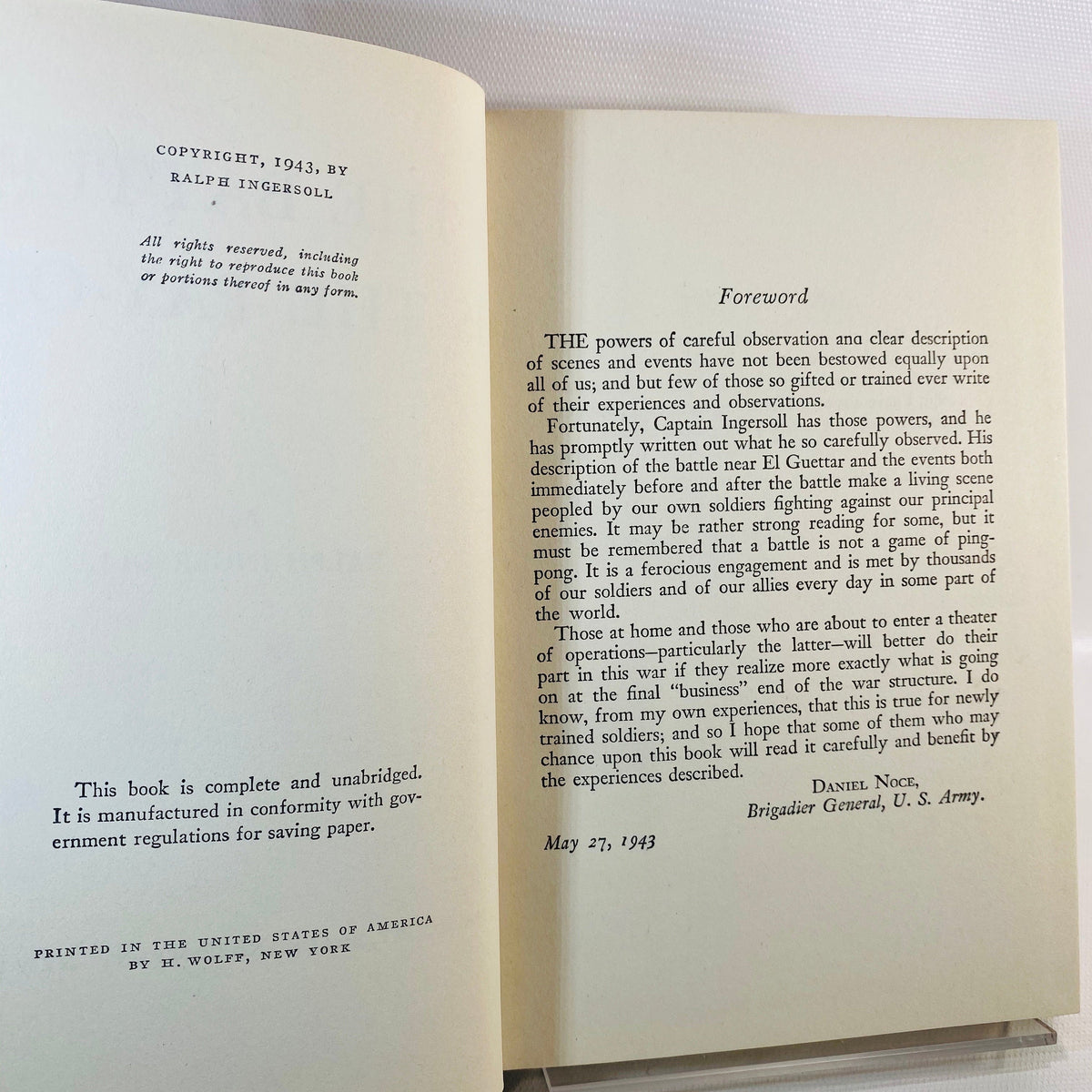 The Battle is the Pay-Off by Captain Ralph Ingersoll 1943 Vintage Book
