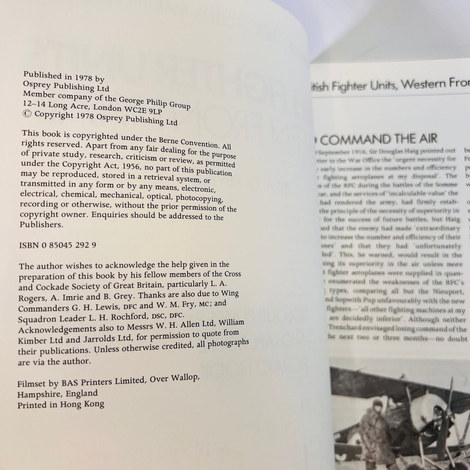 British Fighter Units Western Front 1914-16 & 1917-18 Two Softcover Books by Alex Revell 1978 Osprey Publishing Vintage Book