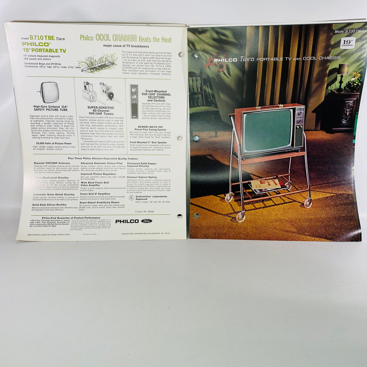 Philco Challenger Solid State Portable Tv Vintage Handbook Philco-Ford Corporation