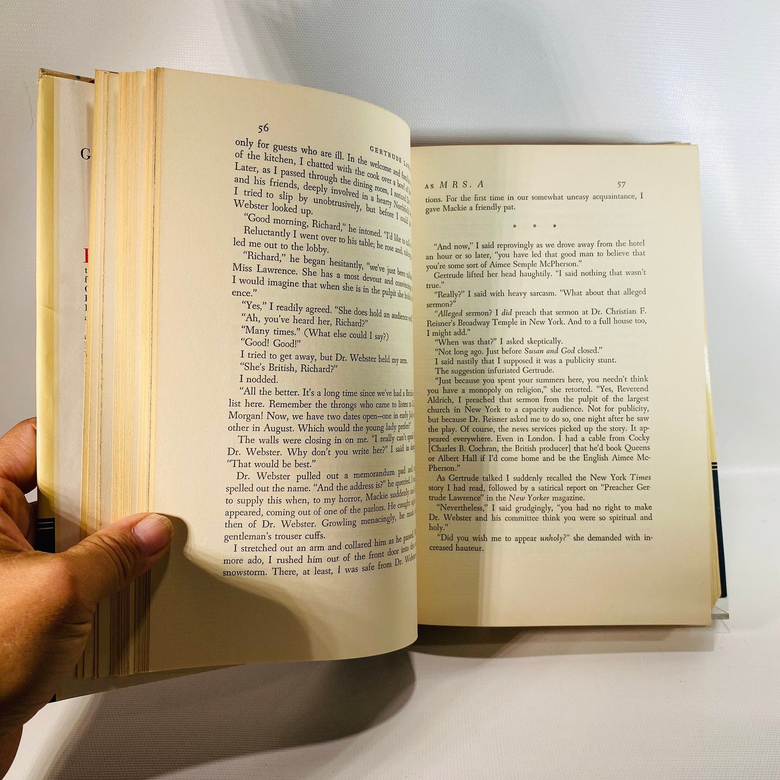 Text pages 56 and 57 of Gertrude Lawrence as Mrs. A, 1954 biography