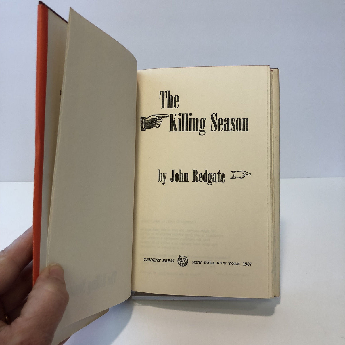 The Killing Season by John Redgate 1967 With Original Dust Jacket