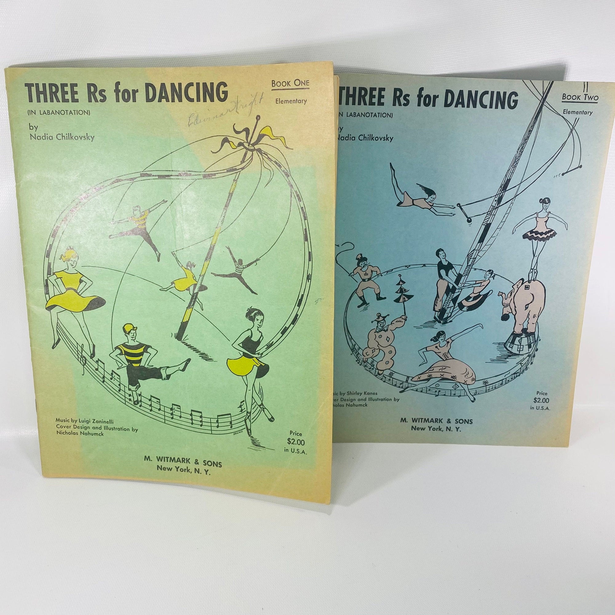 The Three R's for Dancing (in labanotation) Book One & Two by Nadia Chilkovsky 1953 Vintage Book