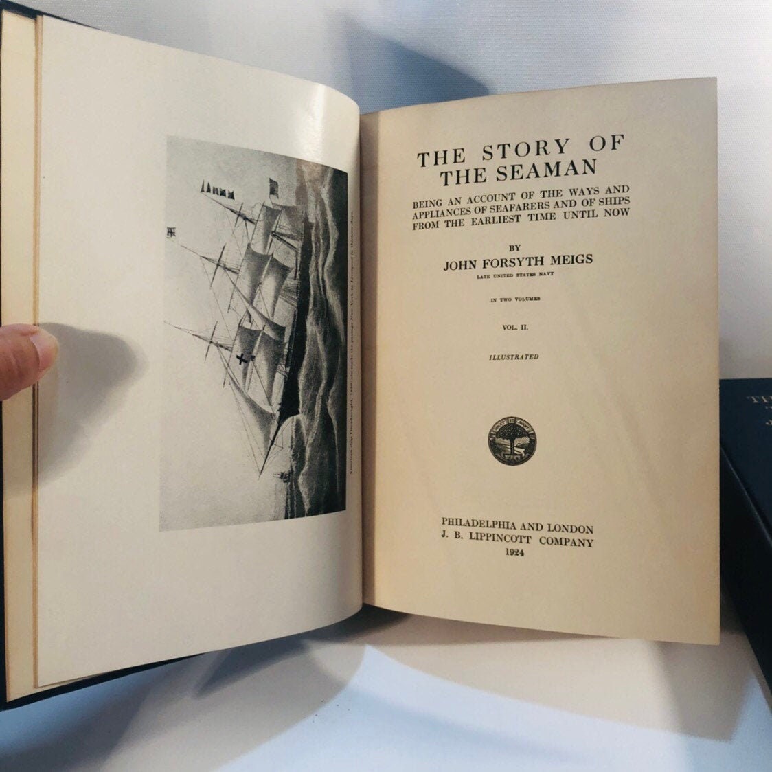 The Story of the Seaman by John Forsyth Meigs Volume 1 and 2 1924 Vintage Book