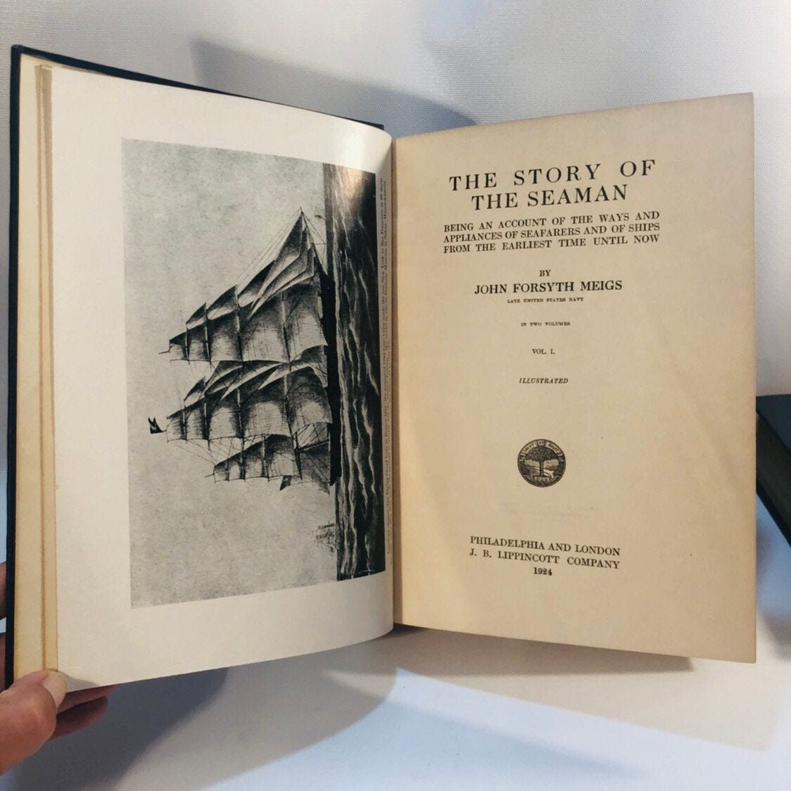 The Story of the Seaman by John Forsyth Meigs Volume 1 and 2 1924 Vintage Book