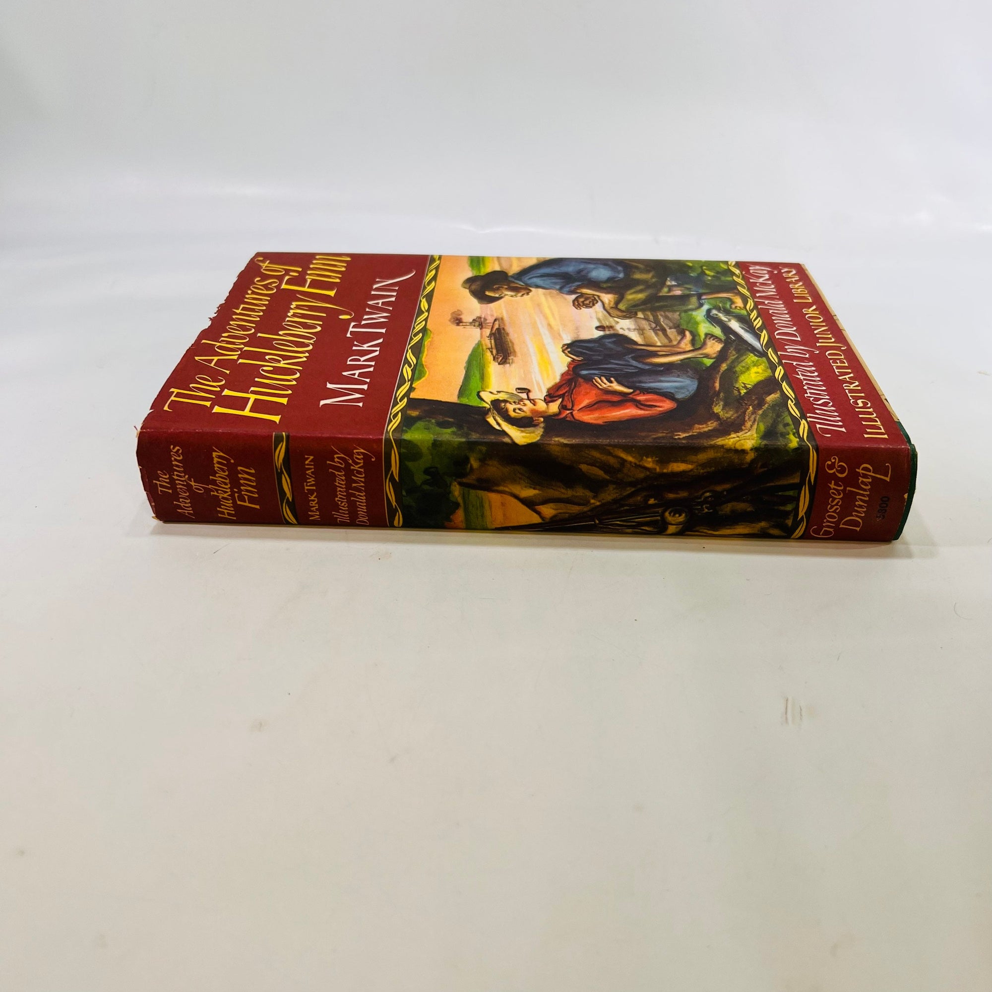 The Adventures of Huckleberry Finn by Mark Twain Illustrated Junior Library Book 1948 Grosset and Dunlap Vintage Fiction Book