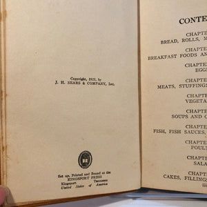 Standard Cookbook for all Occasions: What to Cook, How to Cook, What to Serve by Marion Lockhart 1925  Vintage Cookbook