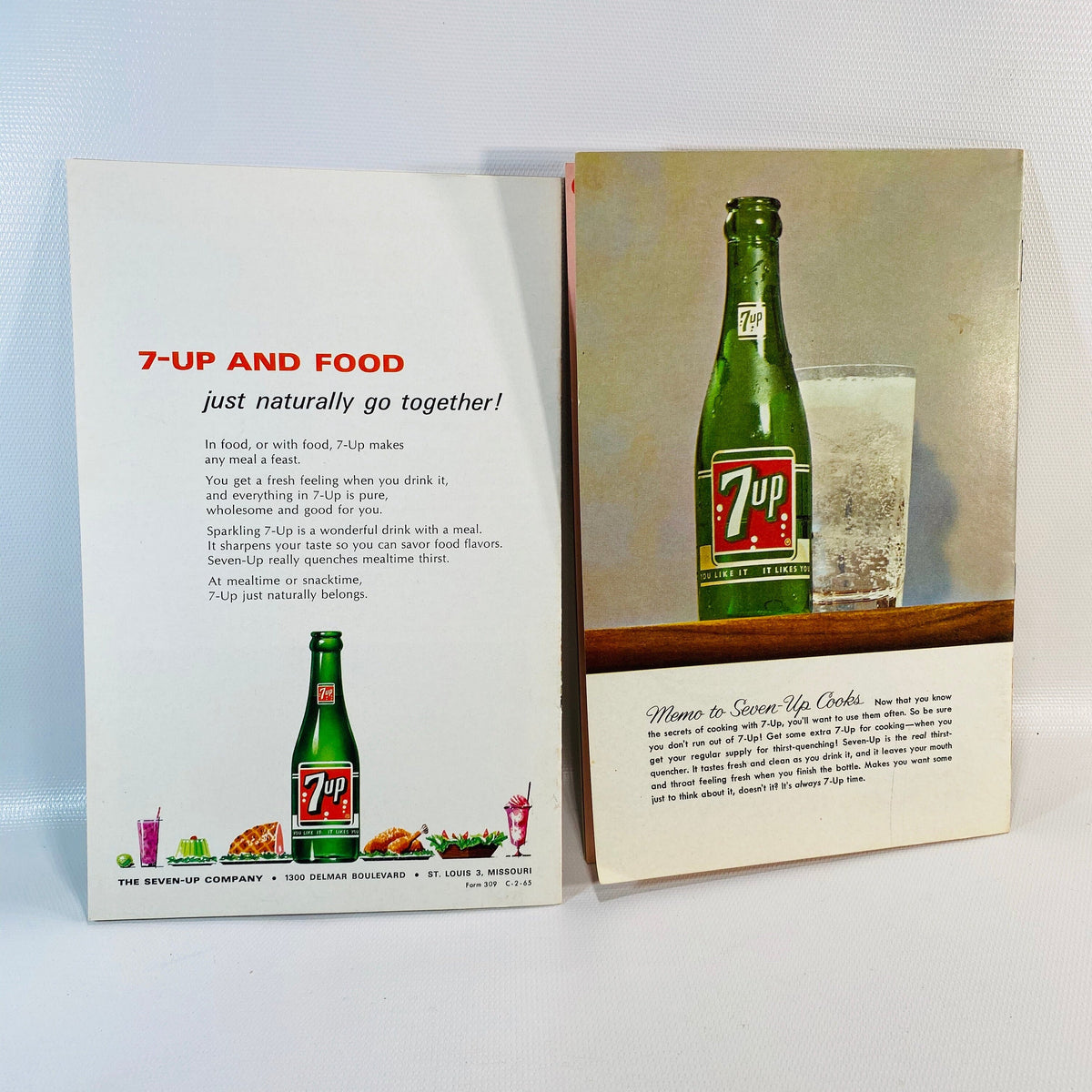 2 Vintage 7-Up Pamphlets featuring Recipes using 7-up 1960's Vintage Book