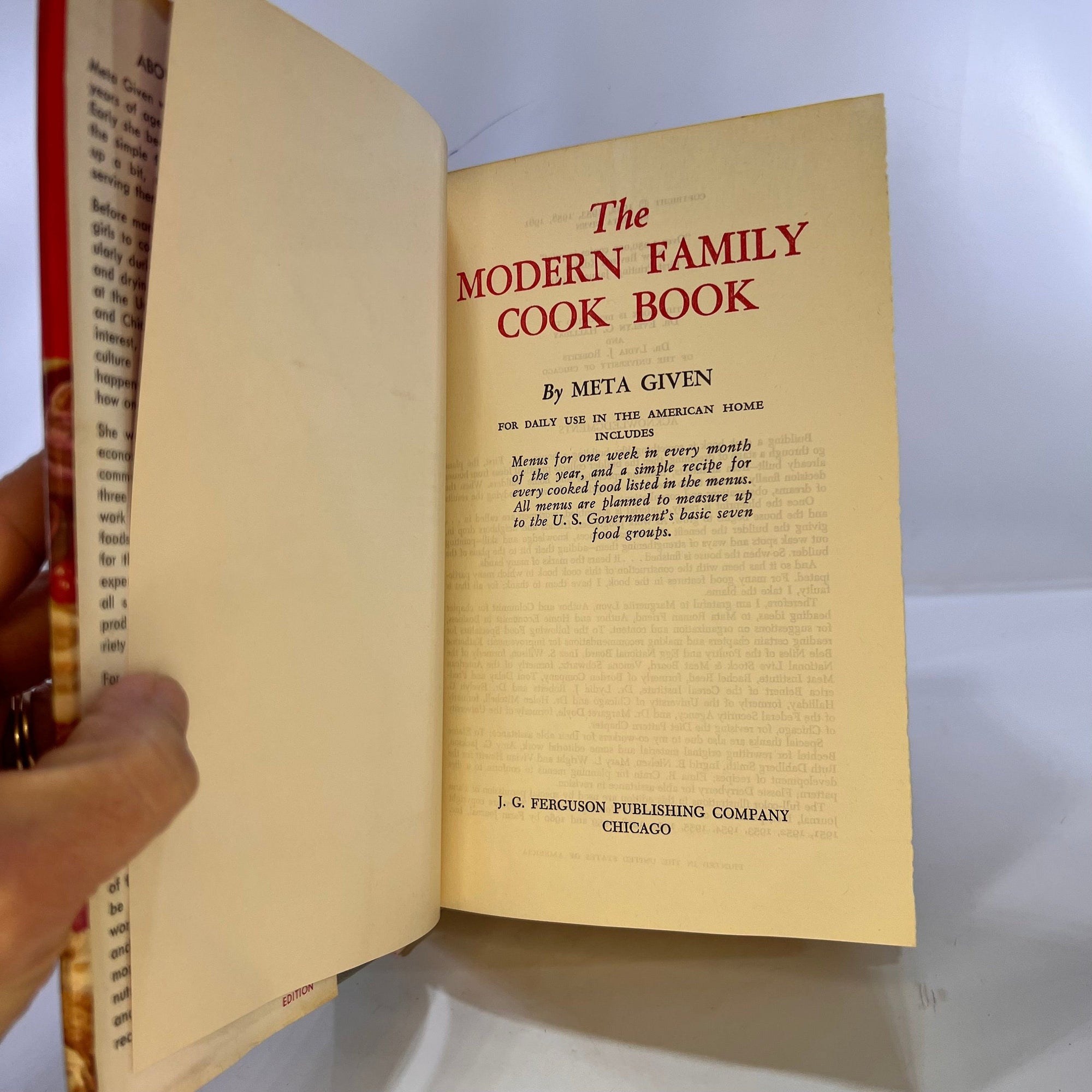 The Modern Family Cook Book by Meta Given 1961 J.G. Ferguson Publishing Comapany Vintage Book