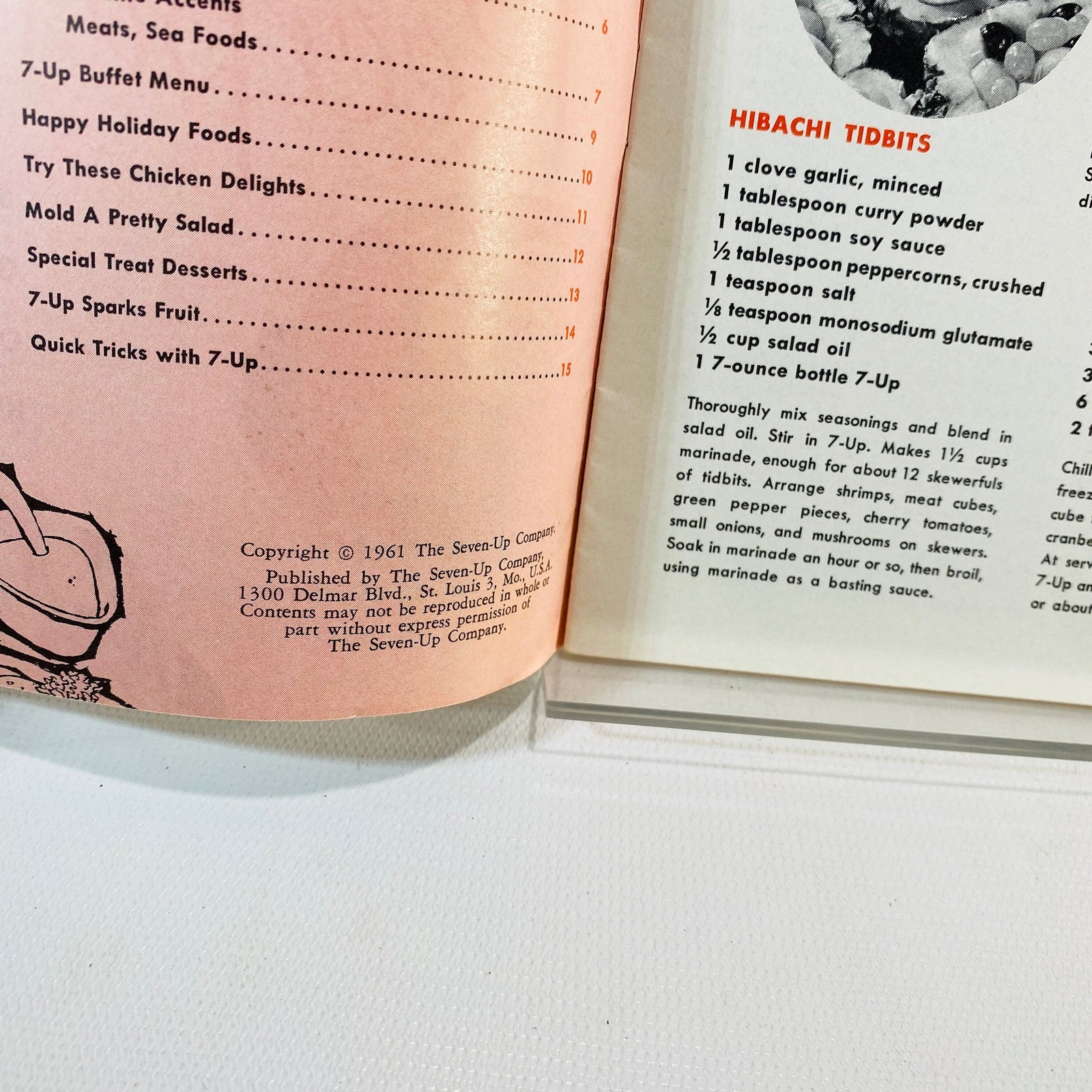2 Vintage 7-Up Pamphlets featuring Recipes using 7-up 1960's Vintage Book