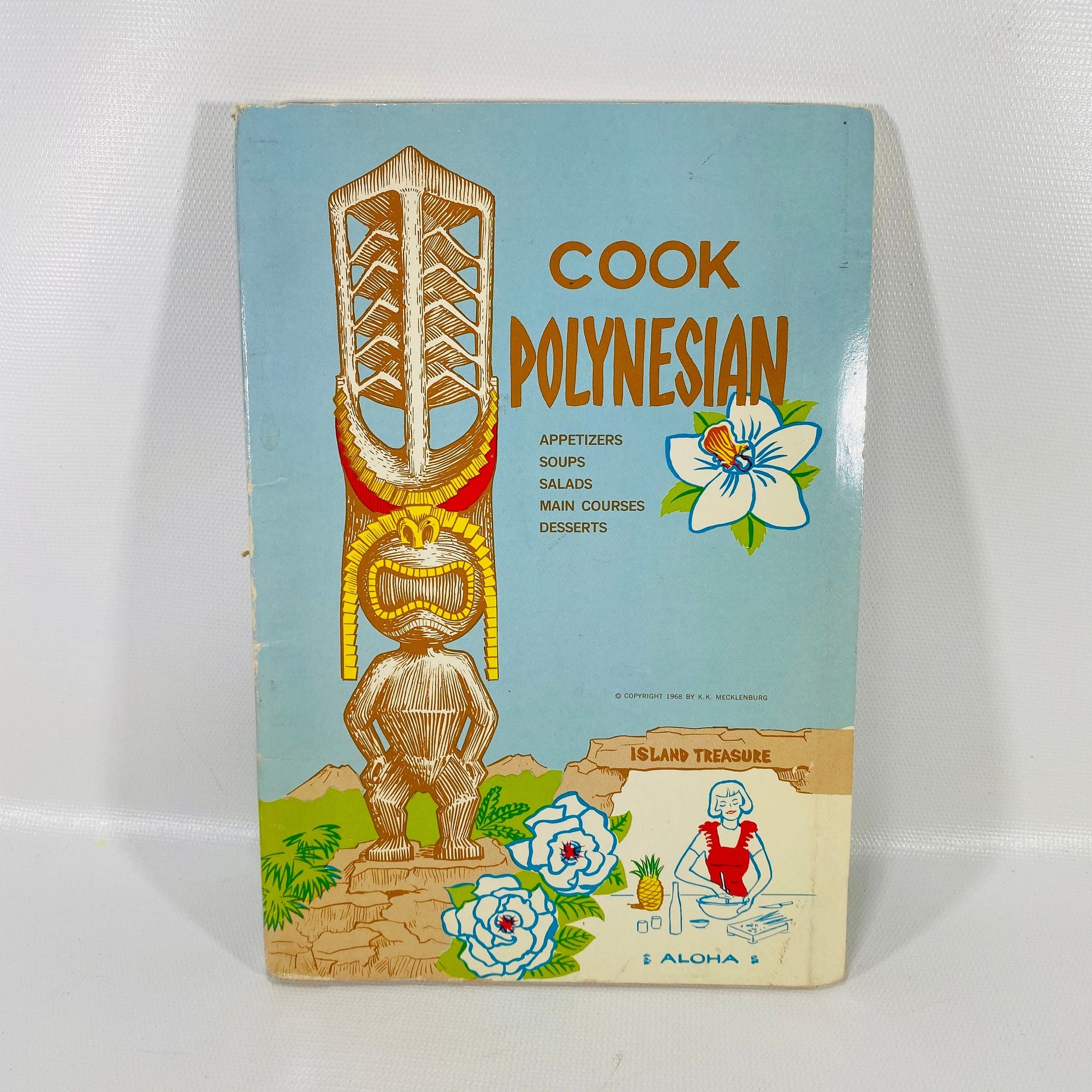 Cook Polynesian a  by Chief Kurt Mecklenburg 1968 KK Mecklenburg  Vintage Cookbook