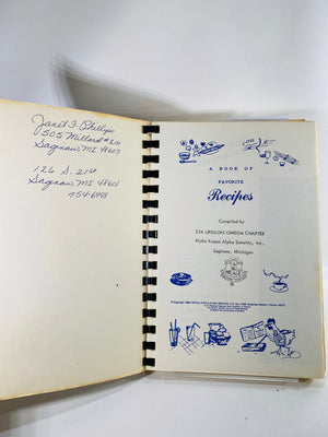 Favorite Recipes from our Best Cooks Cookbook Compiled by Eta Upsilon Omega Chapter Saginaw Mi. 1979  Vintage Cookbook