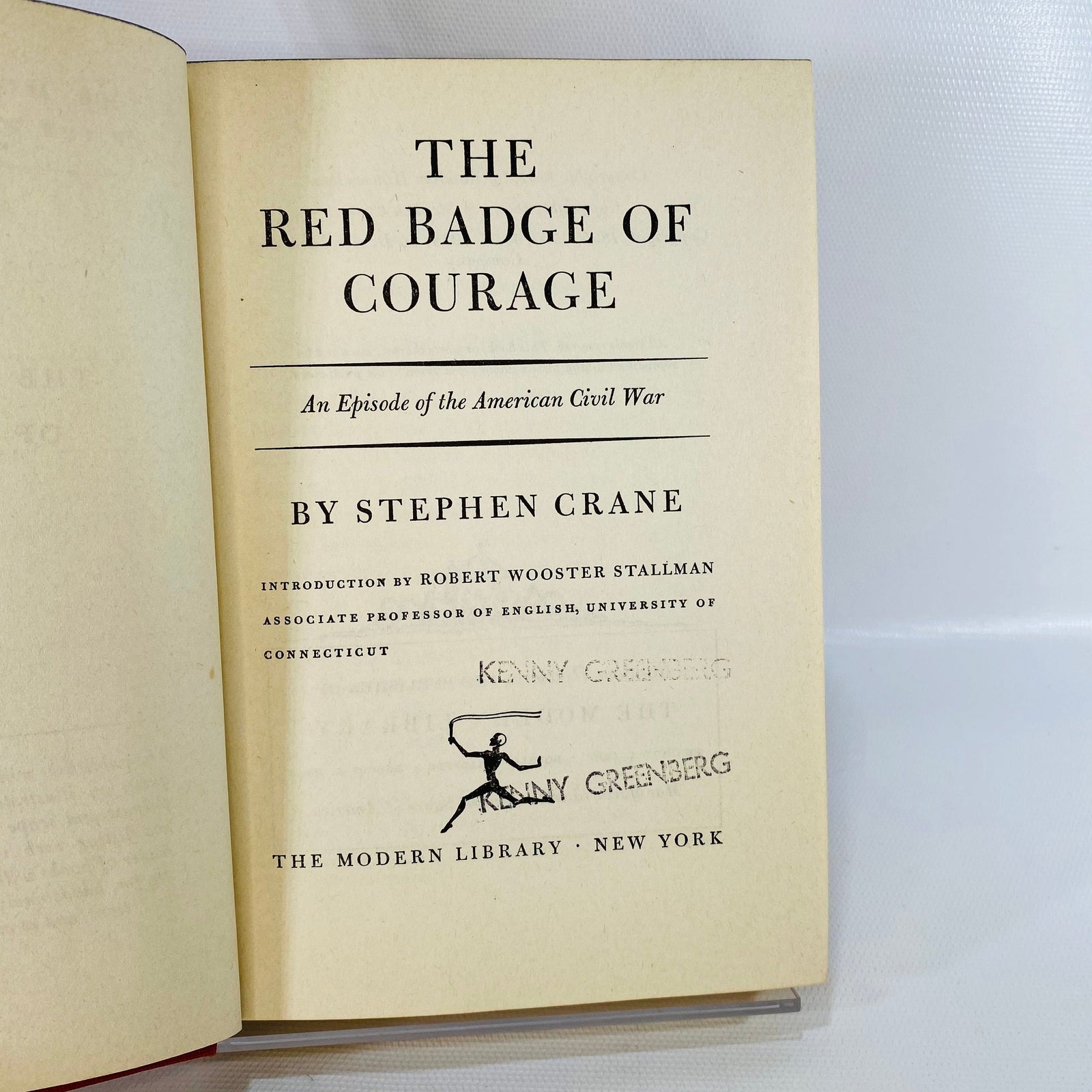 The Red Badge of Courage by Stephen Crane 1951 A Modern Library Book Vintage Book