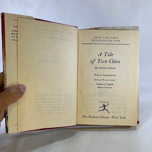A Tale of Two Cities by Charles Dickens A Modern Library Book Number 189 1950 Vintage Book