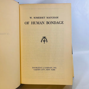 Of Human Bondage by W. Somerset Maugham 1936 Double Day and Company Vintage Book