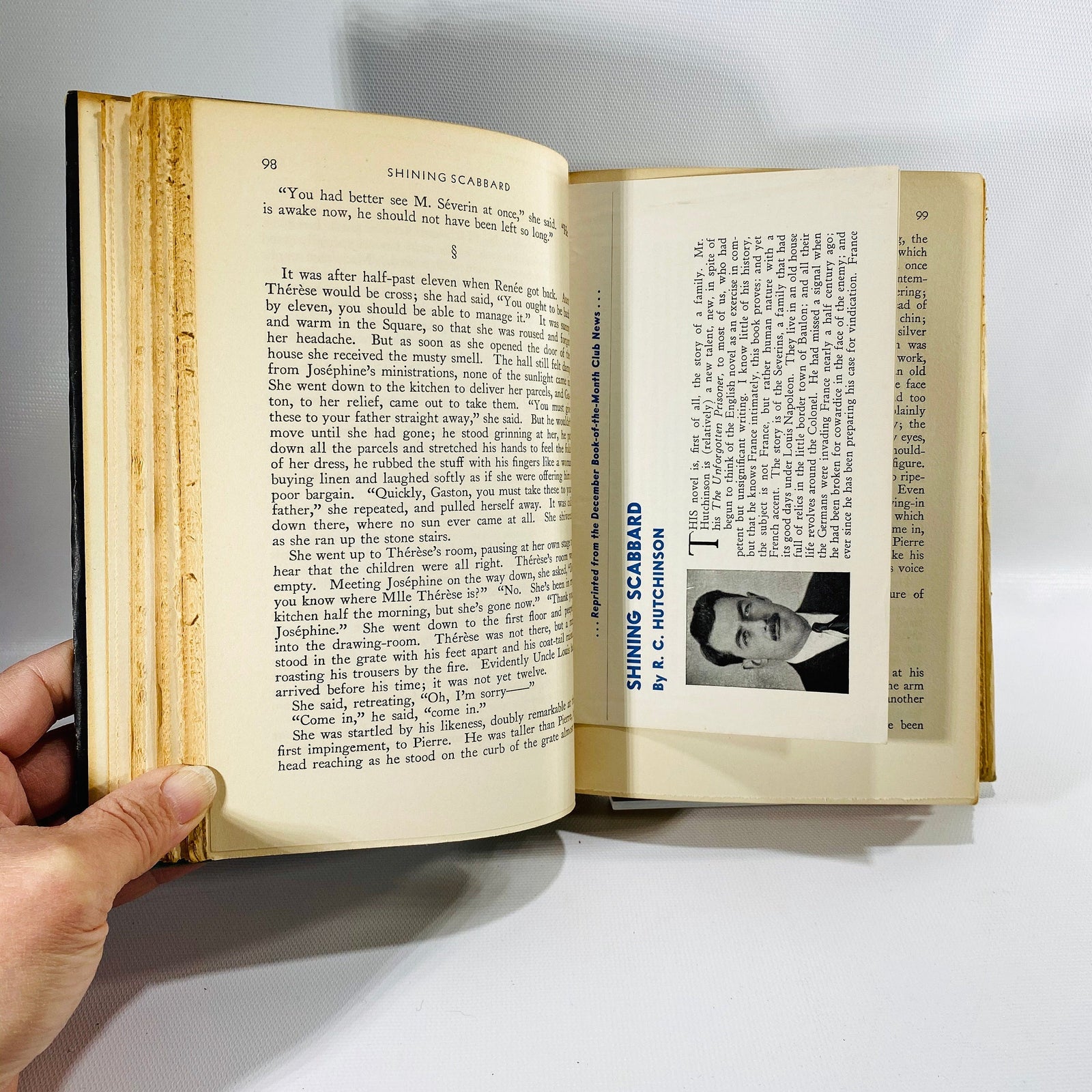 Shining Scabbard by R.C. Hutchinson 1936 Vintage Book