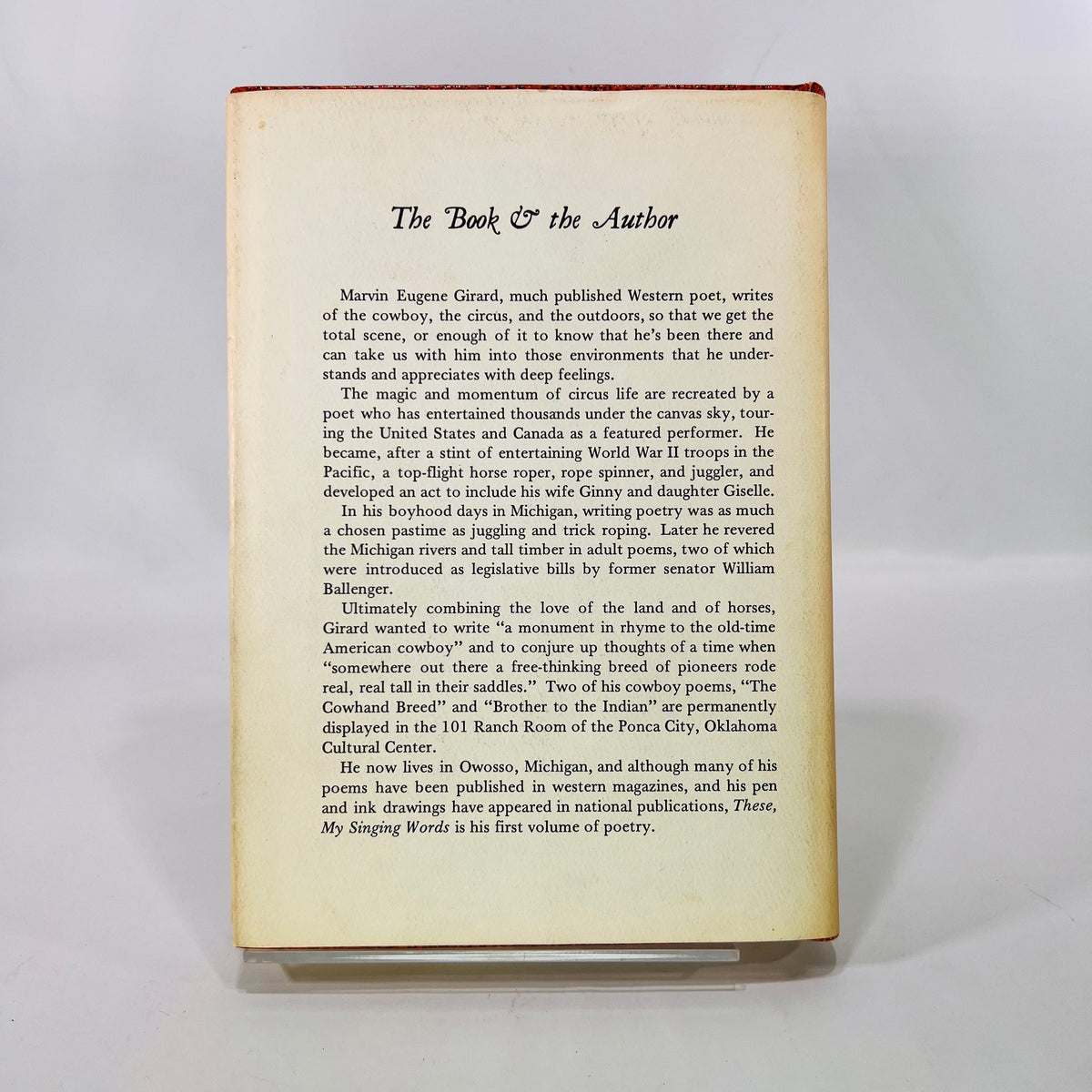 These, My Singing Words A Collection of Poems by Marvin Girard 1976 The Golden Quill Vintage Book