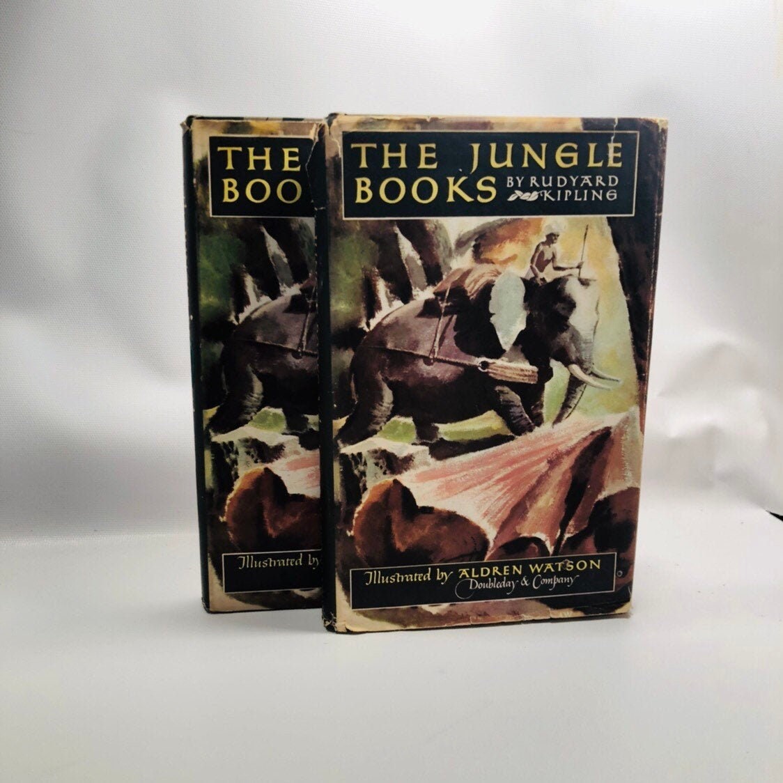 The Jungle Books by Rudyard Kipling Illustrated by Aldren Watson 1948 Vintage Book