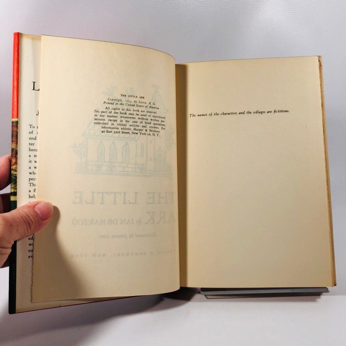 The Little Ark A Novel by Jan De Hartog  1953 A Vintage Novel Vintage Book