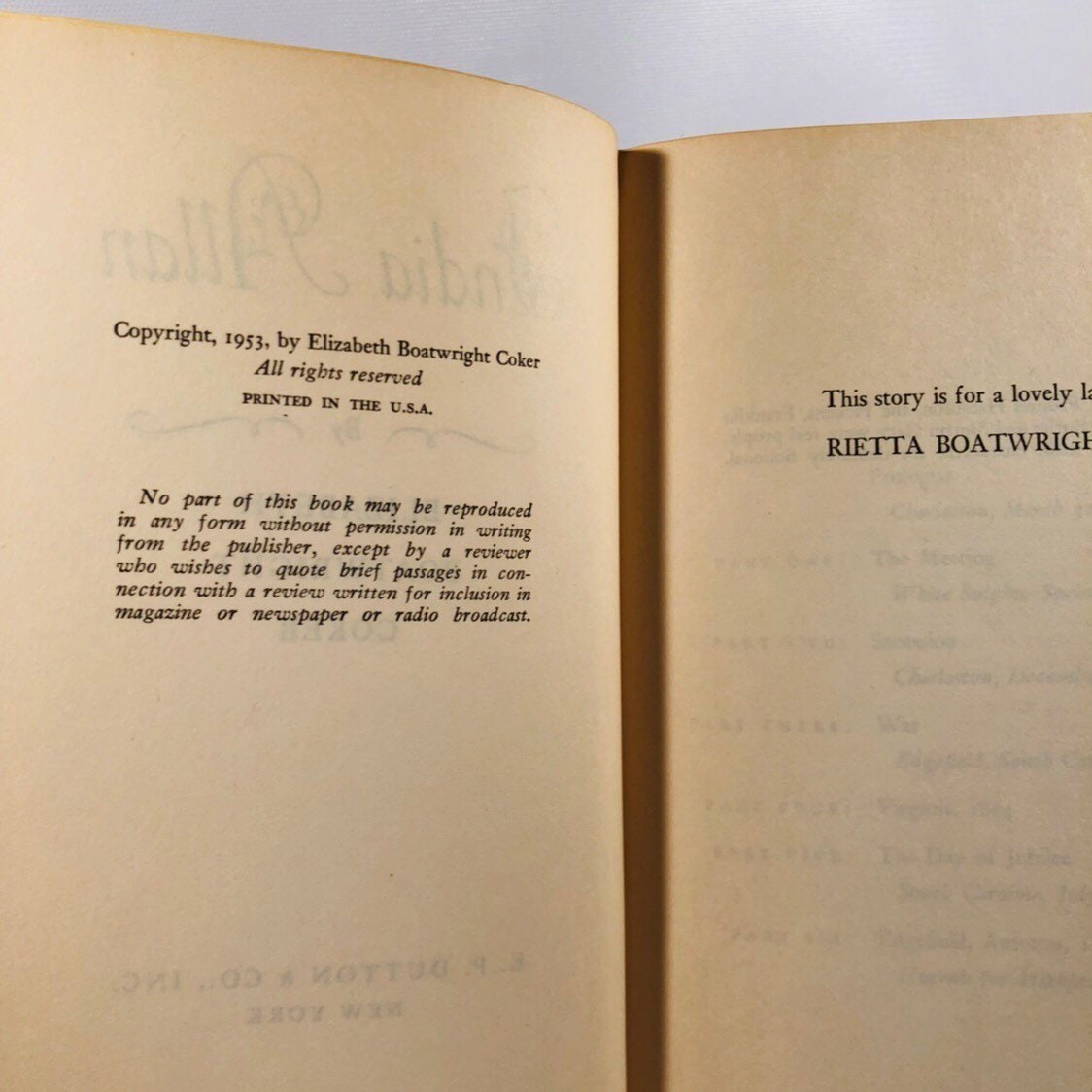India Allan by Elizabeth Coker 1953 A Drama Set During The American Civil War Vintage Book