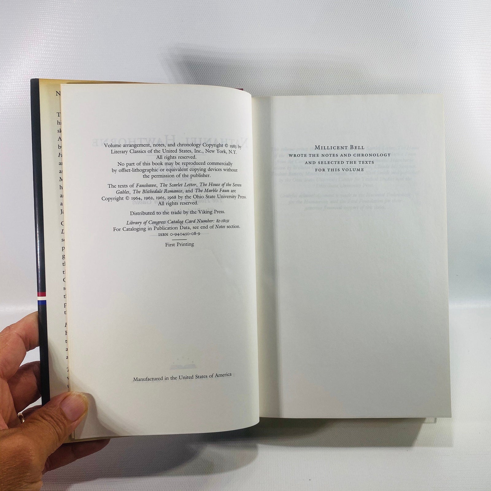 Hawthorne Novels Volume Two 1983 The Library of America Vintage Book