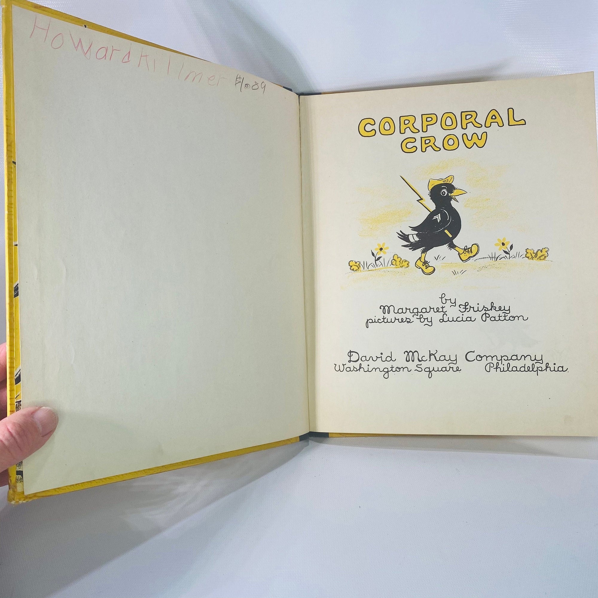 Corporal Crow by Margaret Friskey 1944 David McKay Company Vintage Book
