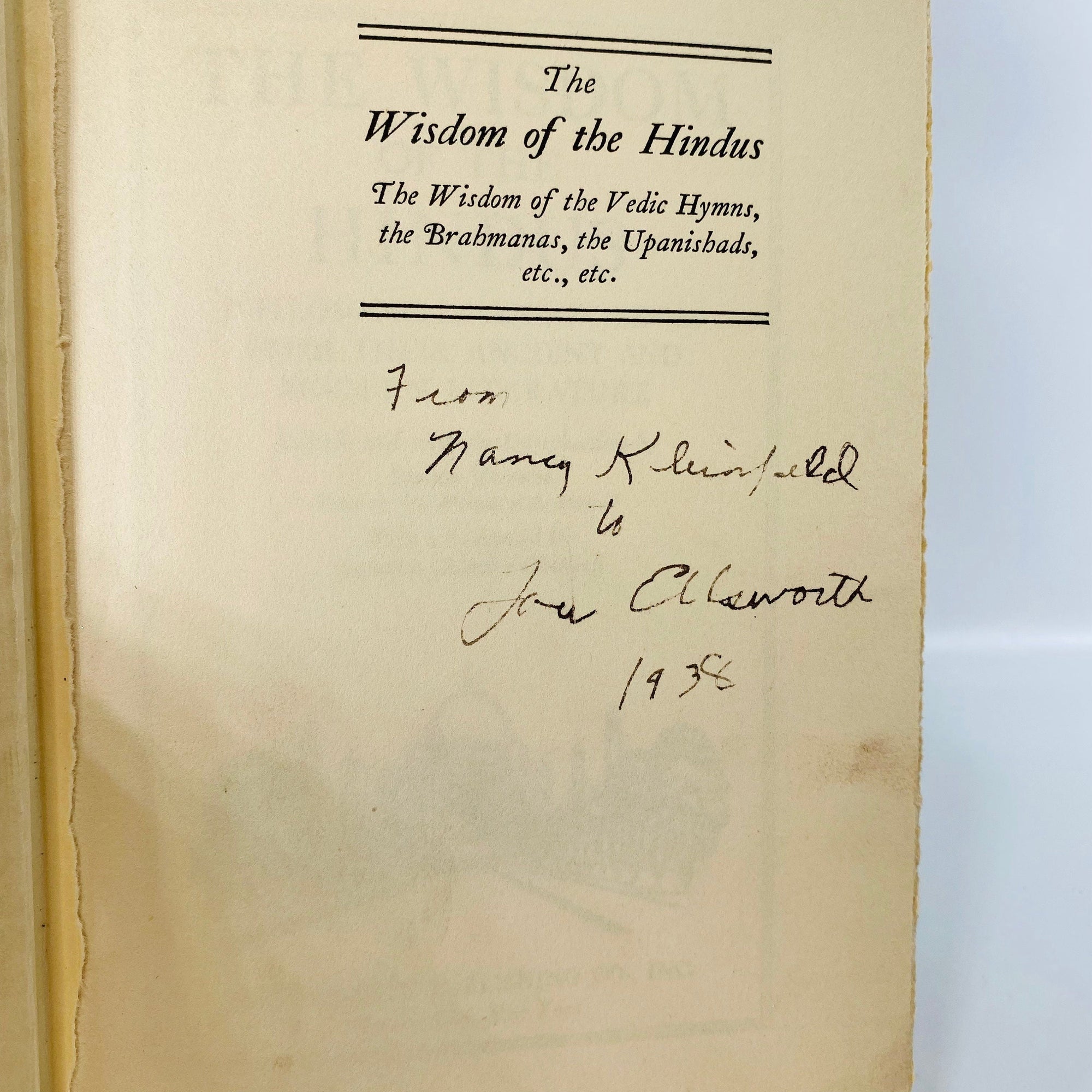 The Wisdom of the Hindus Brian Brown 1938 Garden City Publishing Company Vintage Book