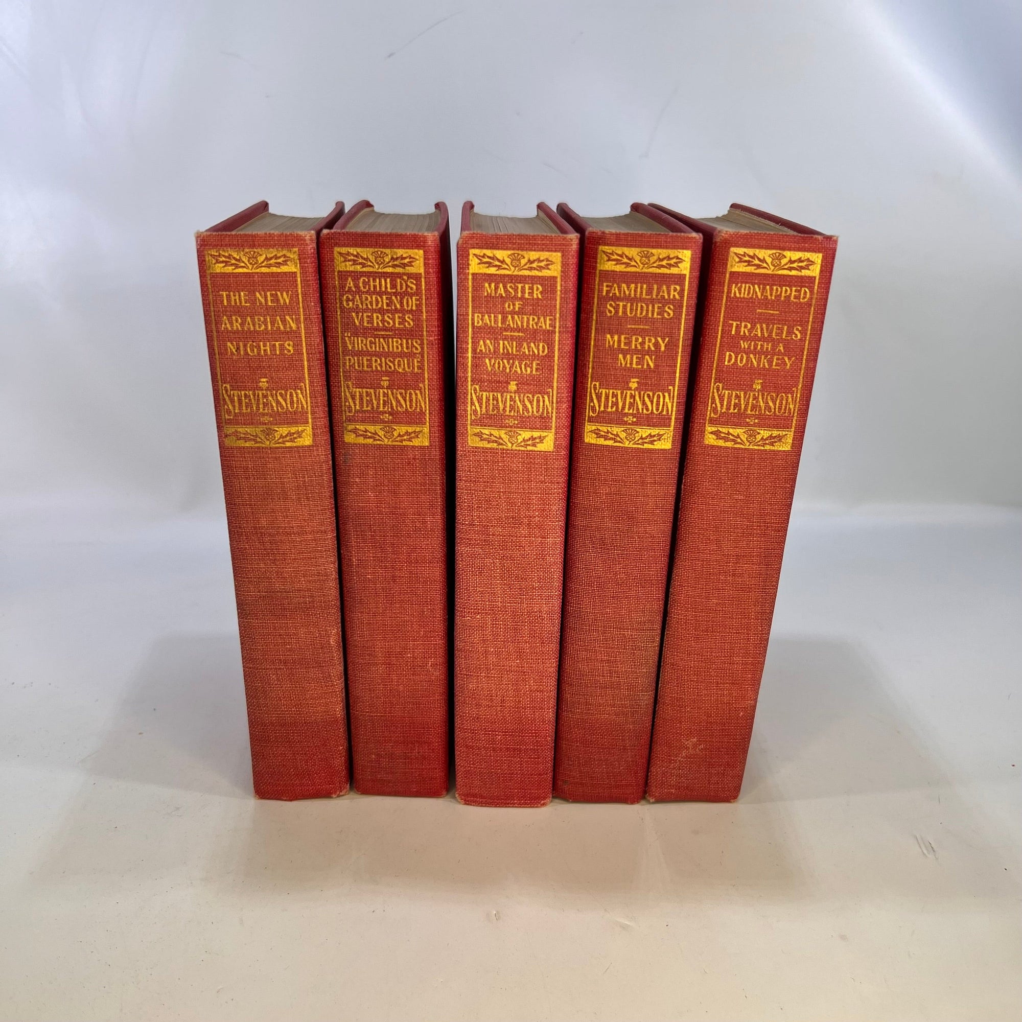 Familiar Stories of Men and Books Five Volumes by Robert Lewis Stevenson Thomas Nelson and Sons Vintage Book