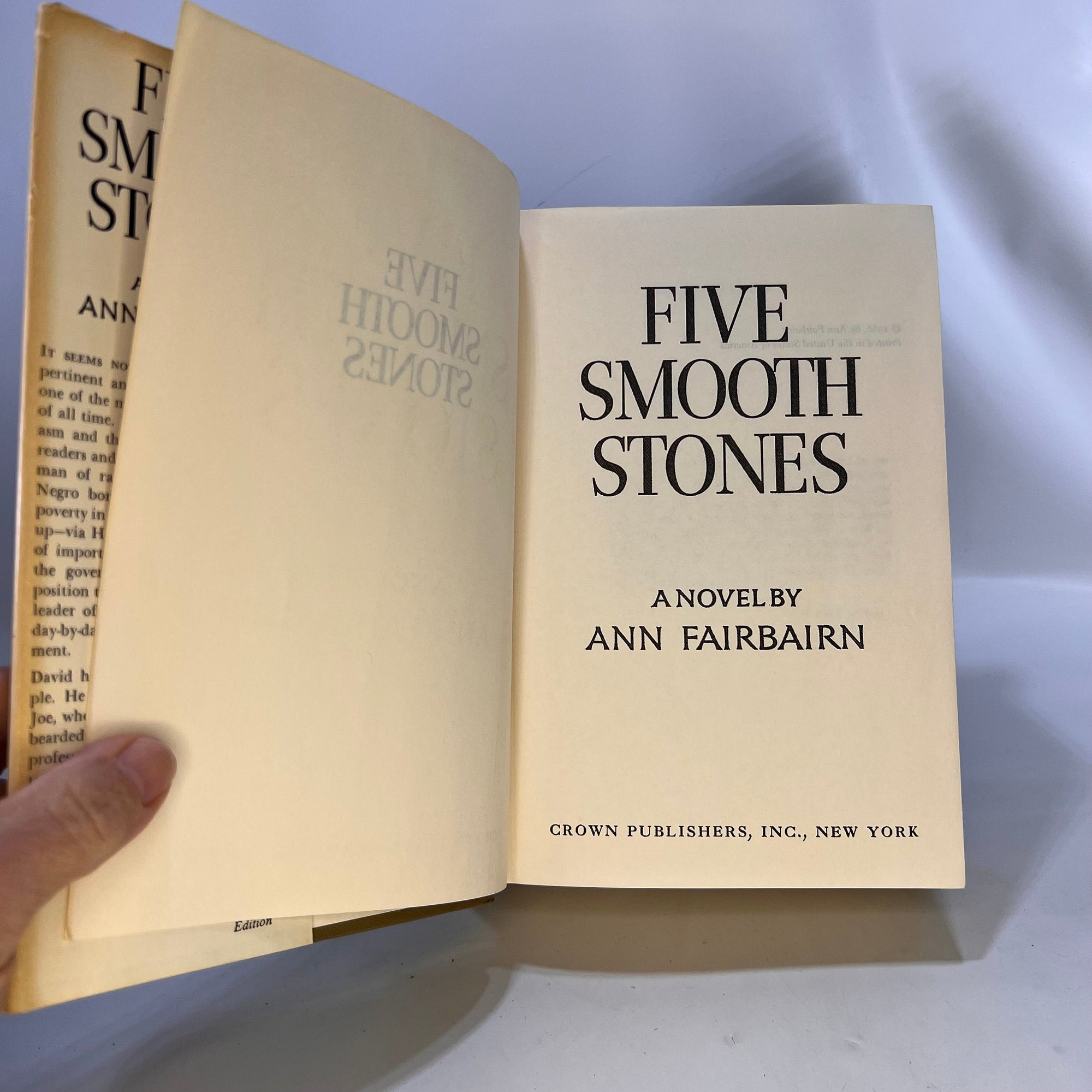 Five Smooth Stones a novel by Ann Fairbairn 1966 Crown Publishing Inc Vintage Book