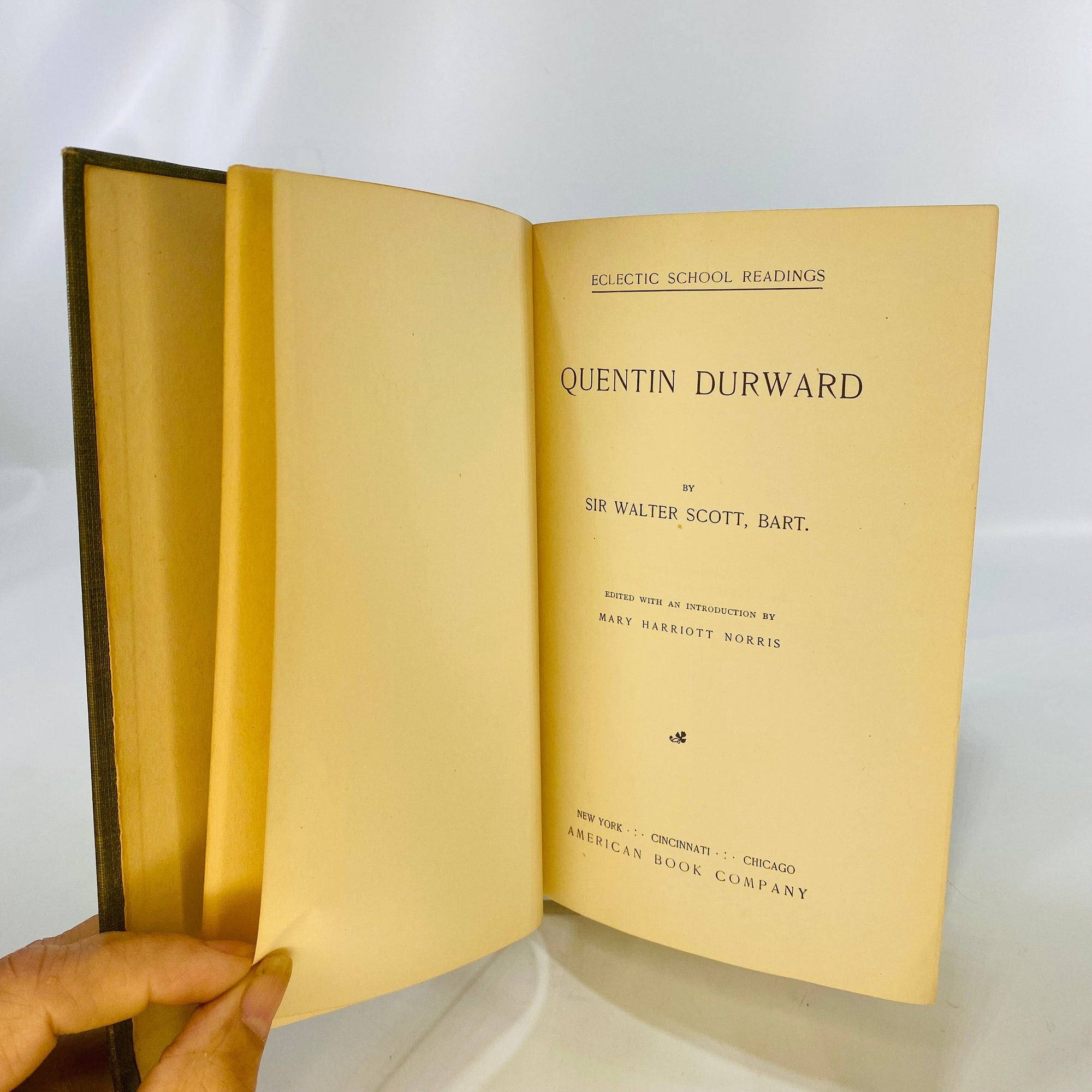 Quentin Durward by Sir Walter Scott Bart 1900 American Book Company Vintage Book