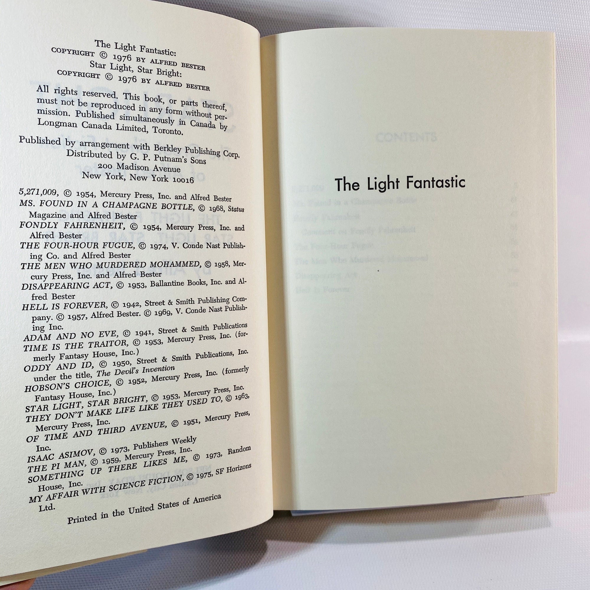 Starlight The Great Short Fiction of Alfred Bester 1976 Vintage Book
