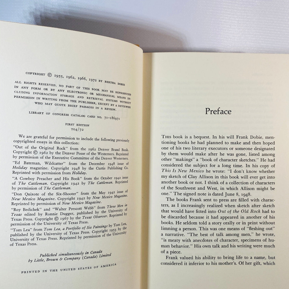 Out of the Old Rock by J. Frank 1972 Vintage Book