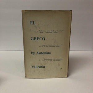 El Greco by Antonia Vallentin 1954 Vintage Book
