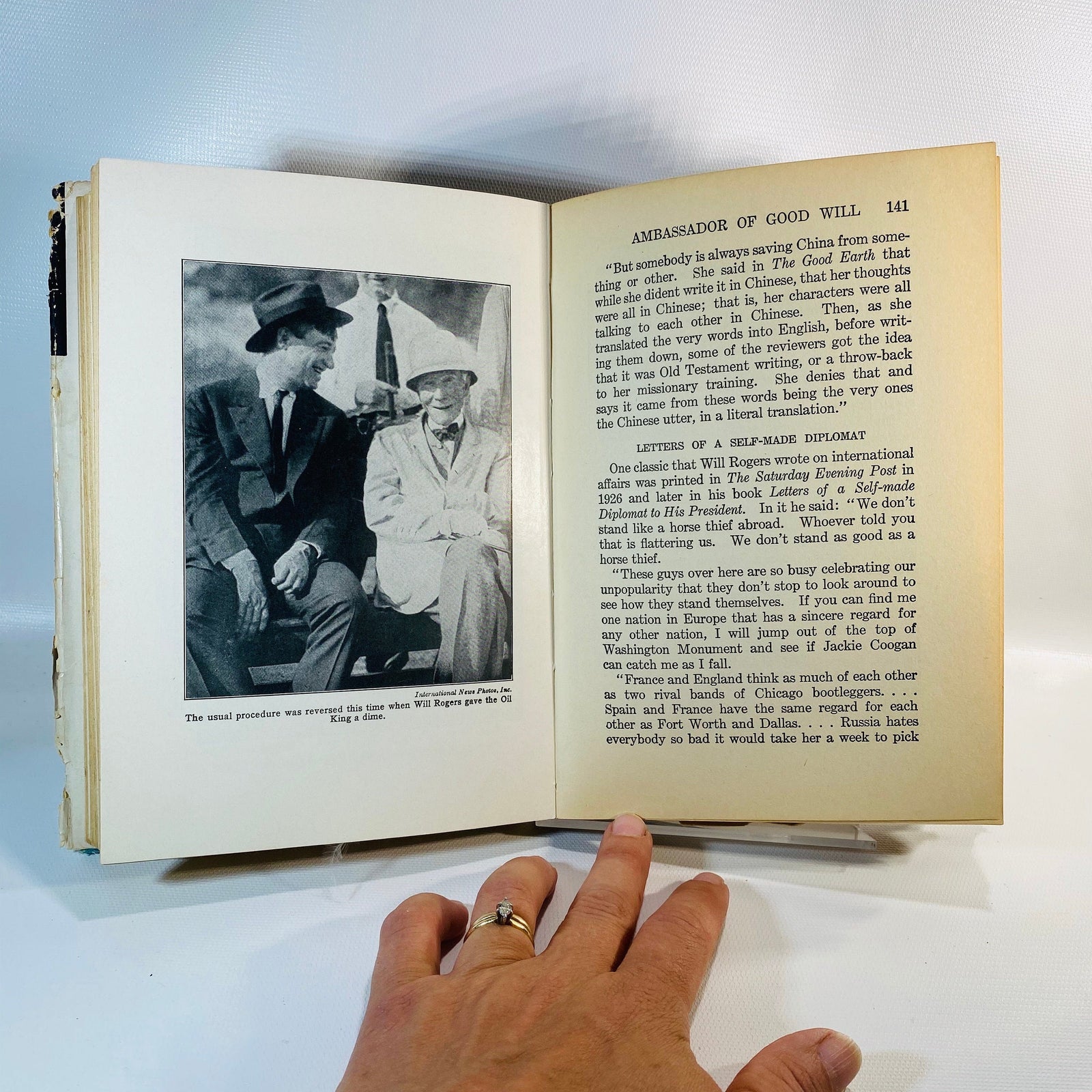 Will Rogers Ambassador of Good Will Prince of Wit & Wisdom by P.J. Thomas 1935 Vintage Book