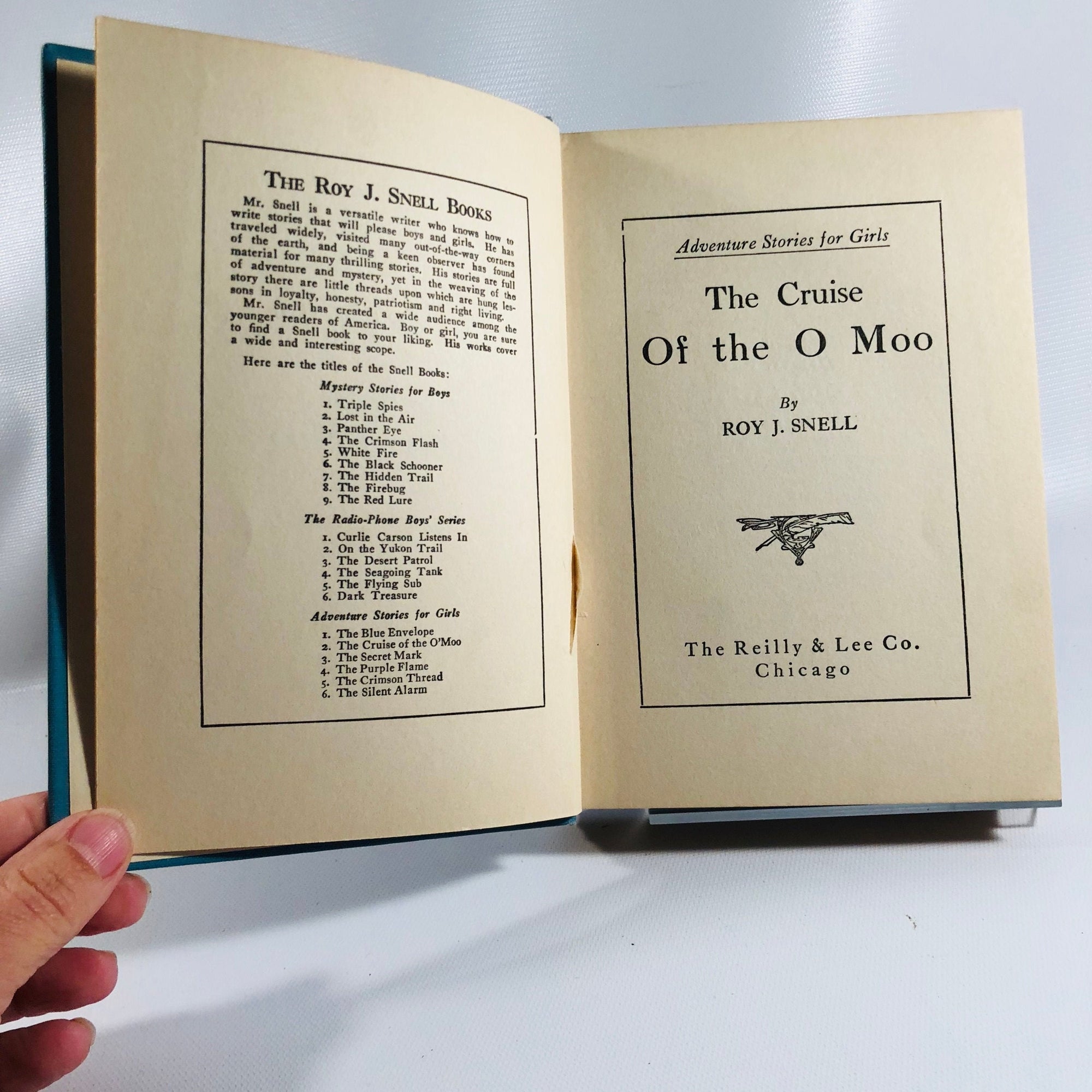 The Cruise of the O-Moo by Roy J. Snell  1922 An Adventure Story for Girls .Vintage BookVintage Book