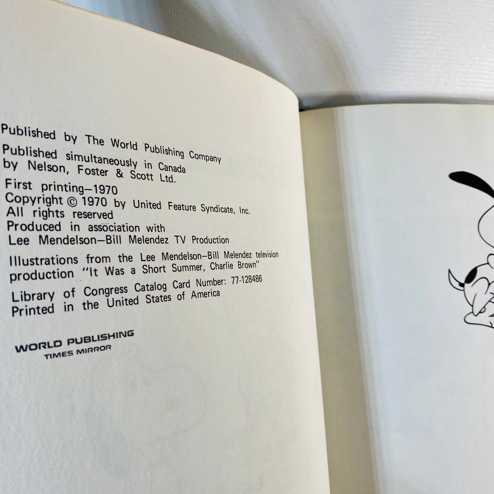 It was a Short Summer, Charlie Brown by Charles M. Schulz 1970 Vintage Book