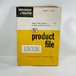 Implement & Tractor Product File March 31, 1964