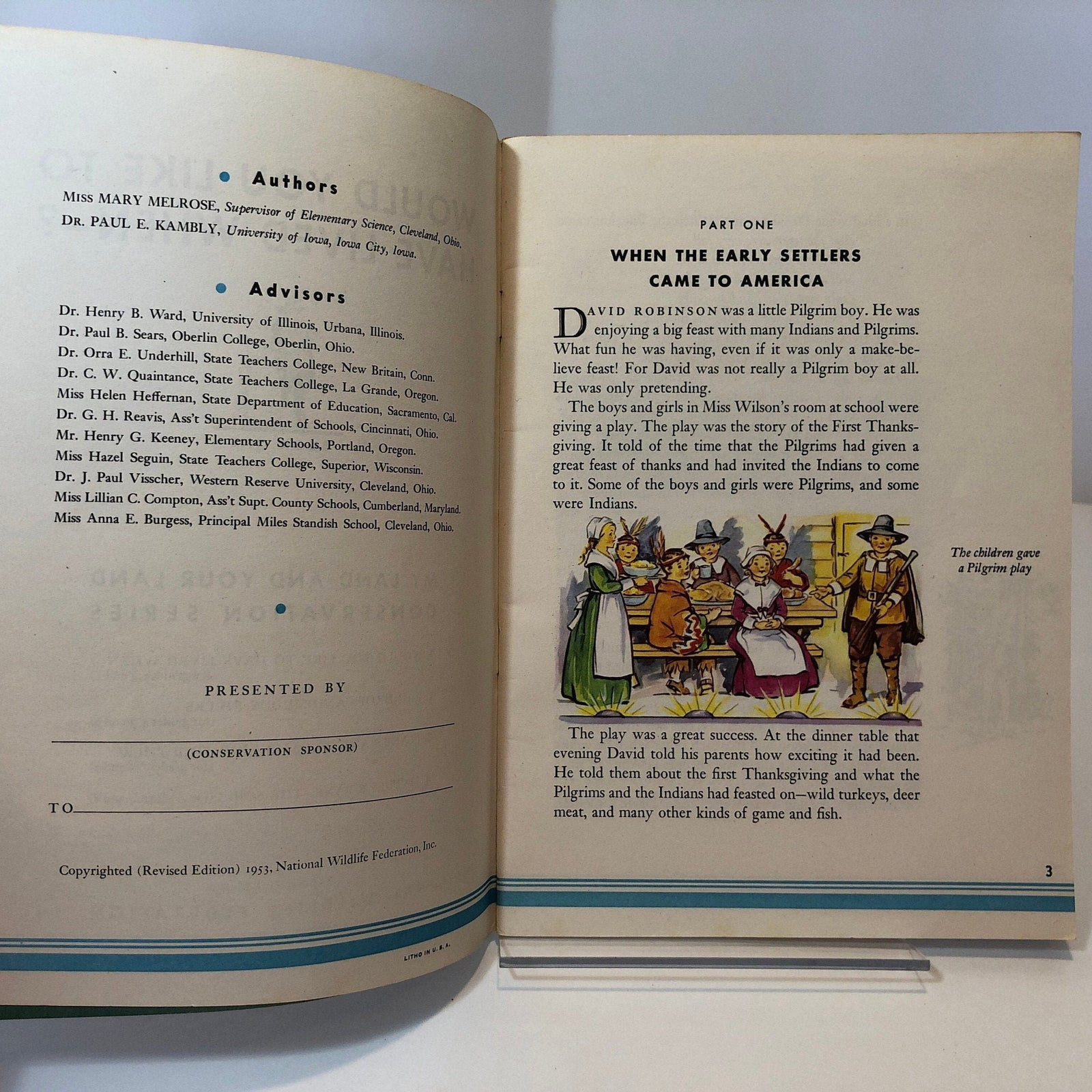 Authors and 1953 copyright page beside Part One, Would You Like to Have Lived When?