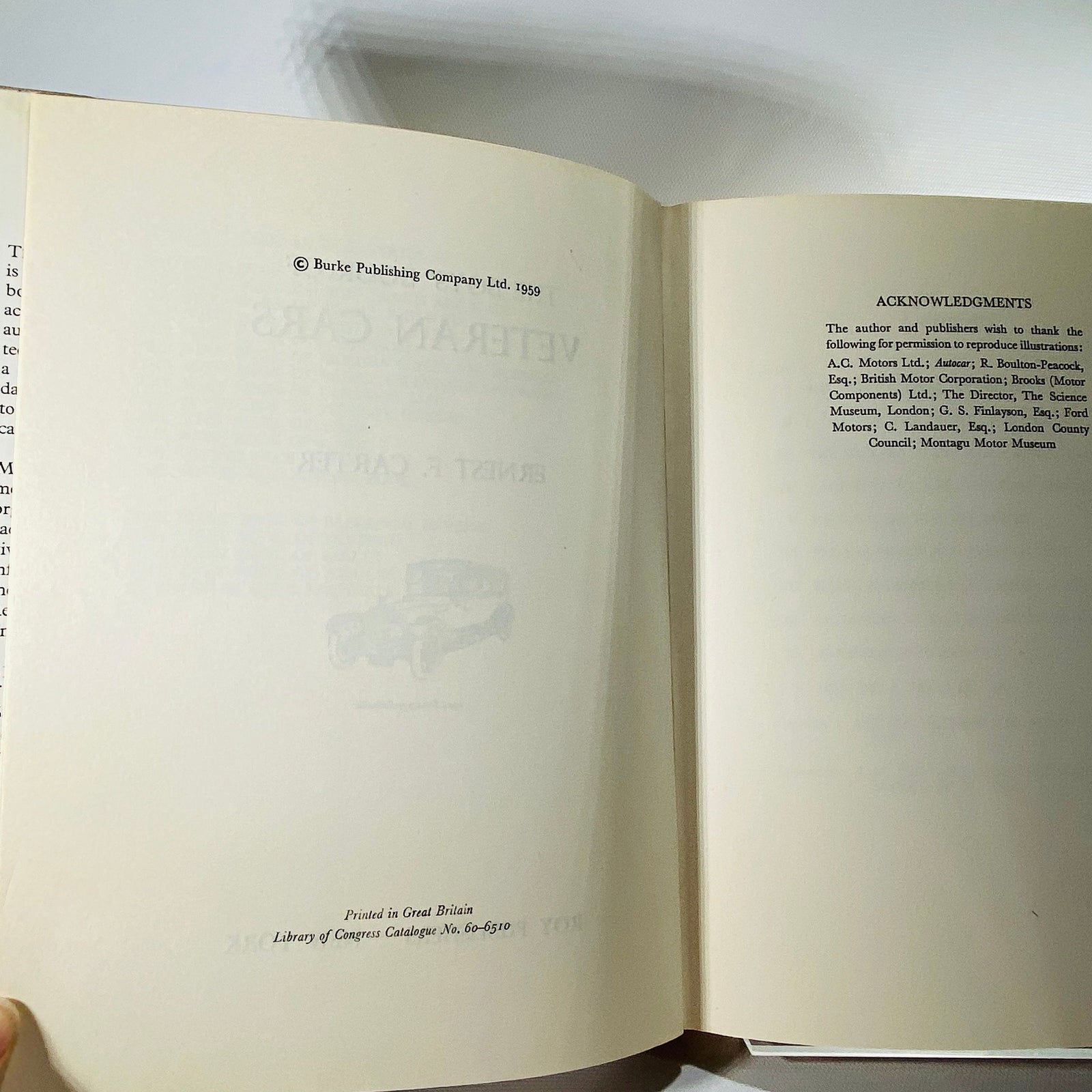 The Boy's Book of Veteran Cars by Ernest F. Carter 1959