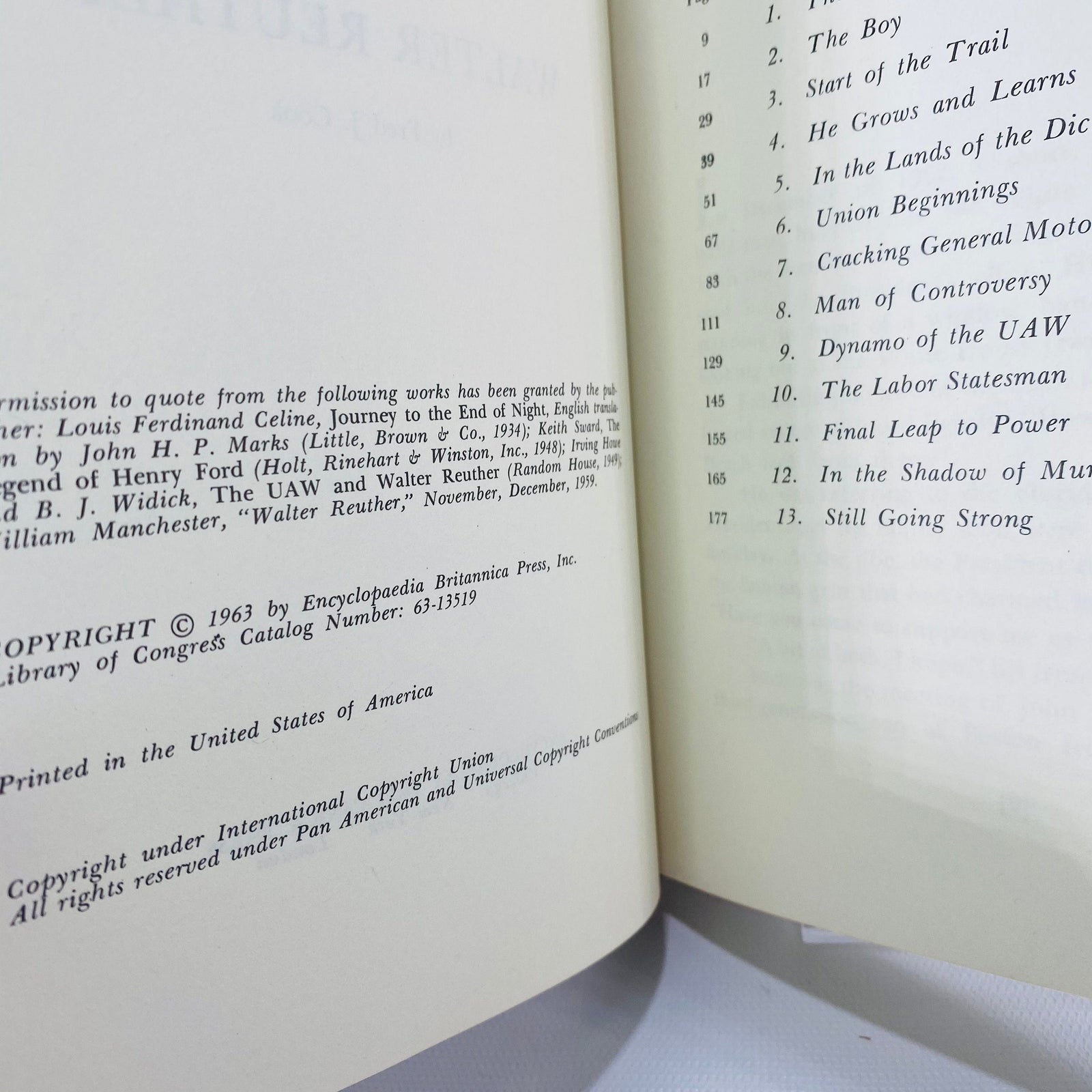 Building the House of Labor Walter Reuther by Fred Cook 1963 Encyclopedia Britannica Inc Vintage Book